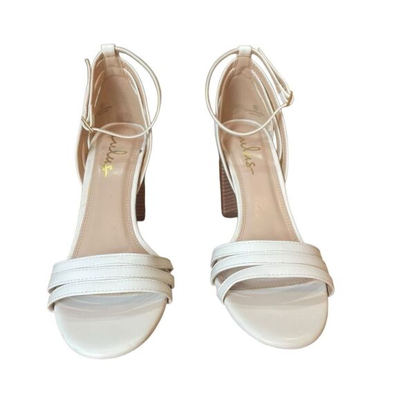 Lulus Shayla White Ankle Strap Heels Womens Size 8.5 - Picture 5 of 13